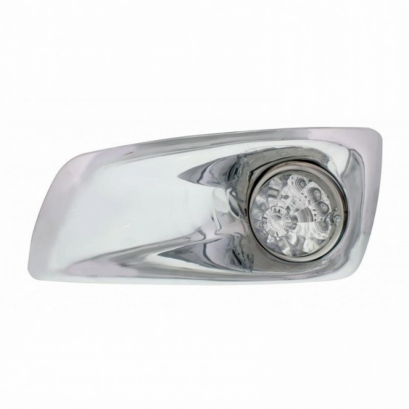 United Pacific Fog Light Cover With 17 Amber LED Reflector Watermelon Lights For 2007-17 KW T660- Driver -Clear Lens 42705