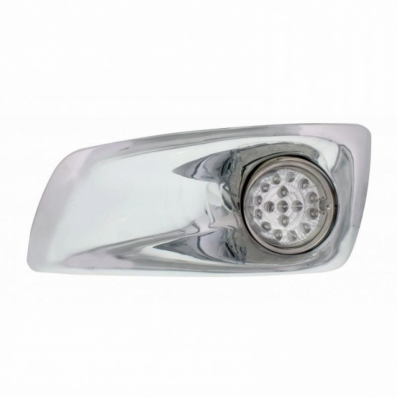 United Pacific Fog Light Cover With Amber LED Hi/Lo Clear Style Reflector Light For 2007-17 KW T660- Driver -Clear Lens 42709
