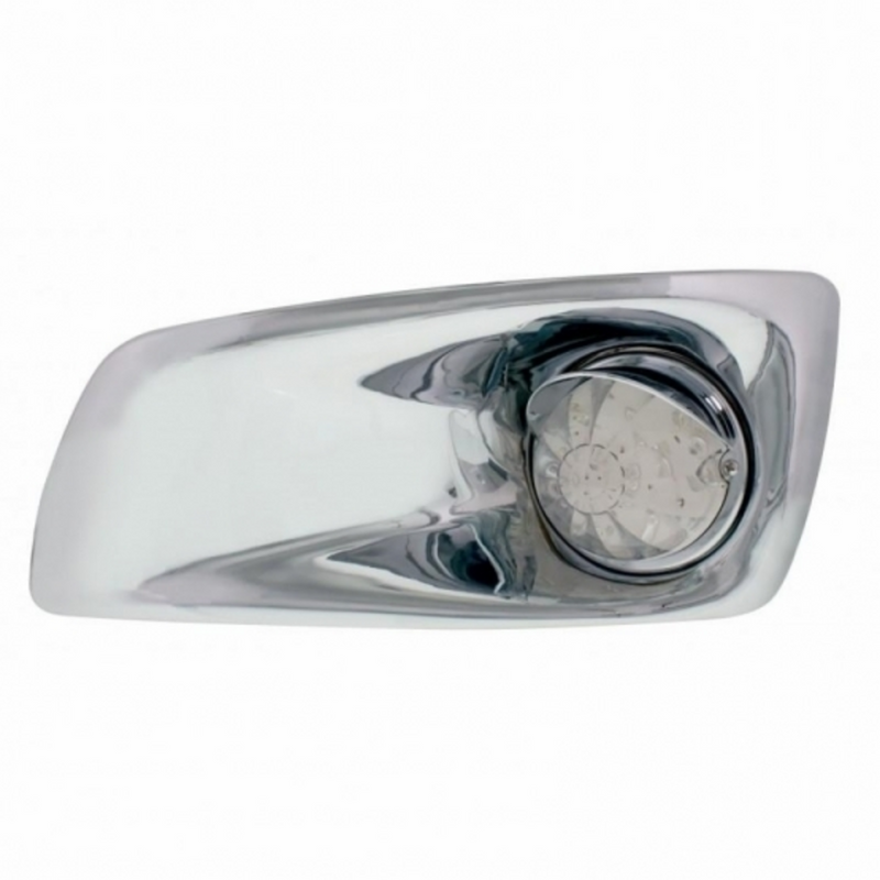 United Pacific Fog Light Cover With 17 Amber LED Watermelon Light & Visor For 2007-17 KW T660- Driver -Clear Lens 42711
