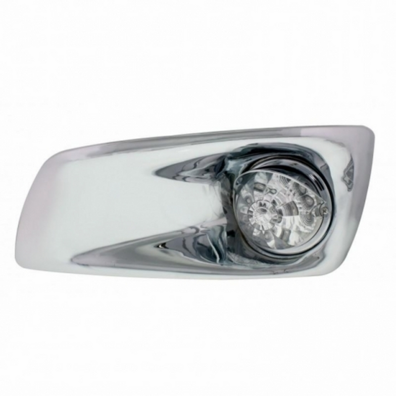 United Pacific Fog Light Cover With Amber LED Reflector Watermelon Light & Visor For 2007-17 KW T660- Driver -Clear Lens 42715