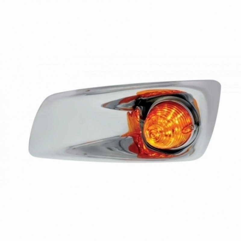 United Pacific Fog Light Cover With 19 LED Beehive Light For 2007-2017 KW T660 (Driver) Amber LED/ Amber Lens 42722