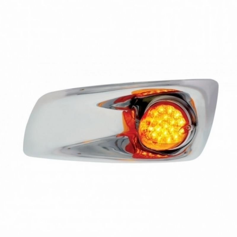 United Pacific Fog Light Cover With 19 LED Reflector Light For 2007-2017 KW T660 (Driver) Amber LED/ Amber Lens 42724