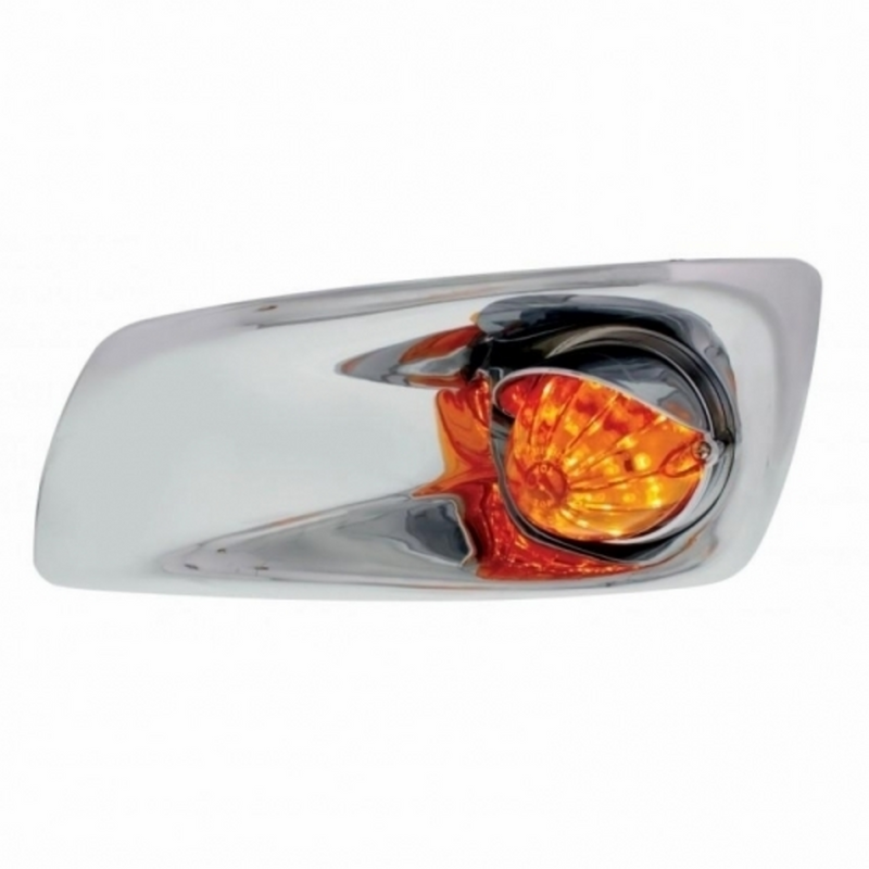 United Pacific Fog Light Cover With 19 LED Watermelon Light & Visor For 2007-17 KW T660 (Driver) Amber LED/ Amber Lens 42726