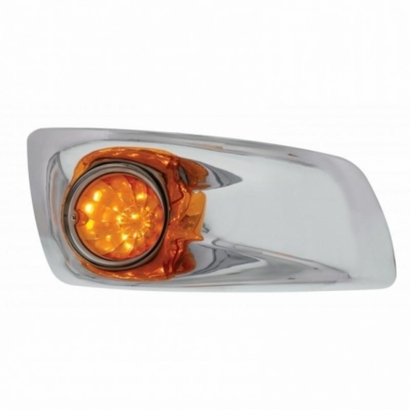 United Pacific Fog Light Cover With 17 LED Watermelon Light For 2007-17 KW T660- Passenger -Amber LED/ Amber Lens 42732