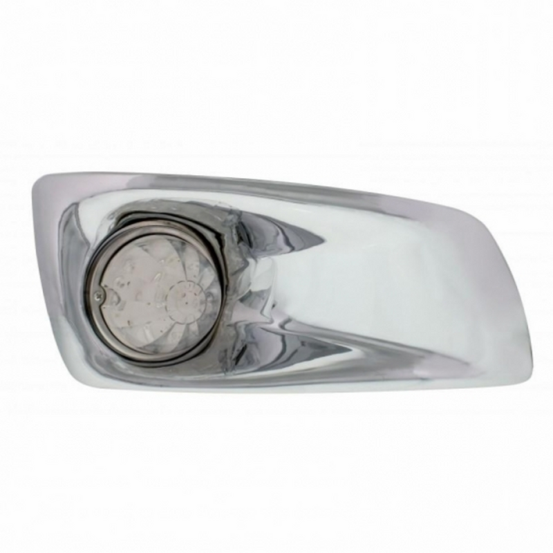 United Pacific Fog Light Cover With 17 LED Watermelon Light For 2007-17 KW T660- Passenger -Amber LED/ Clear Lens 42733
