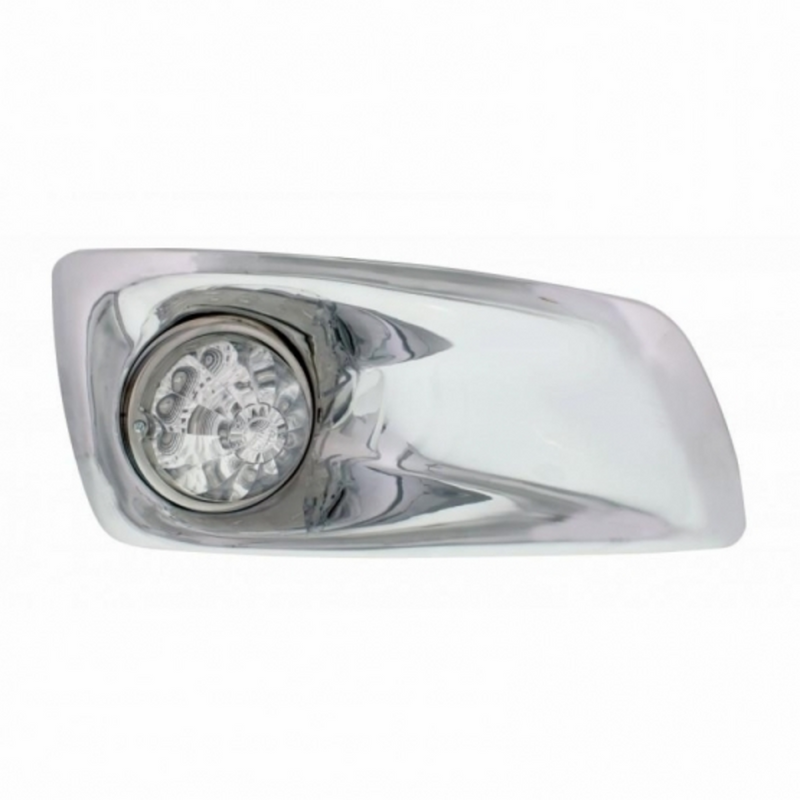 United Pacific Fog Light Cover With 17 Amber LED Reflector Watermelon Lights For 2007-17 KW T660- Passenger -Clear Lens 42737