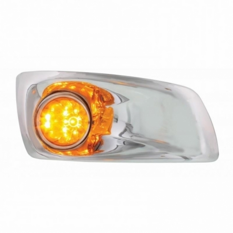 United Pacific Fog Light Cover With 17 Amber LED Hi/Lo Watermelon Light For 2007-17 KW T660- Passenger -Amber Lens 42738