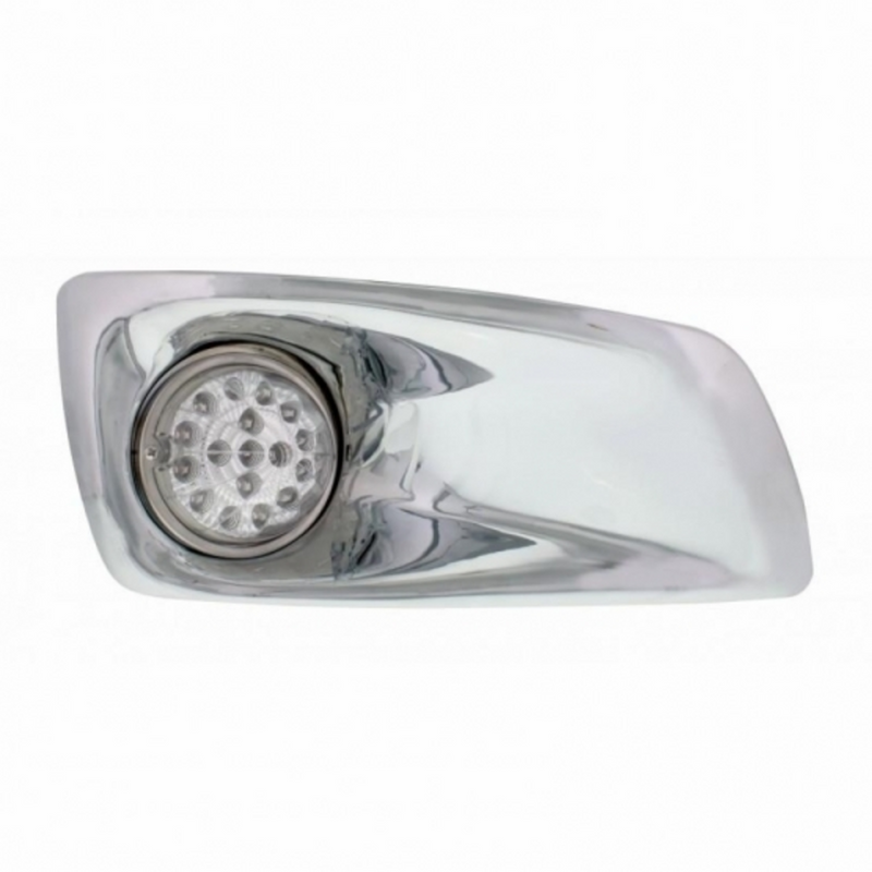 United Pacific Fog Light Cover With 17 Amber LED Hi/Lo Clear Style Reflector Light For 2007-17 KW T660- Passenger -Clear Lens 42741