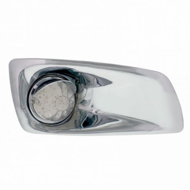 United Pacific Fog Light Cover With Amber LED Watermelon Light & Visor For 2007-17 KW T660- Passenger -Clear Lens 42743