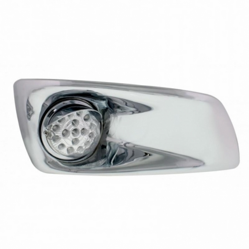 United Pacific Fog Light Cover With 17 Amber LED Clear Style Reflector Light & Visor For 2007-17 KW T660- Passenger -Clear Le 42745