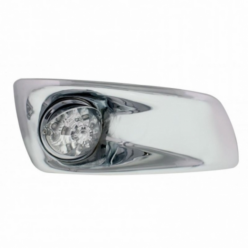 United Pacific Fog Light Cover With Amber LED Reflector Watermelon Light & Visors For 2007-17 KW T660- Passenger -Clear Lens 42747