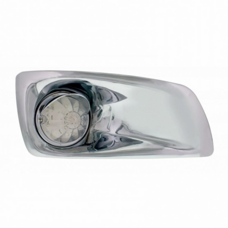 United Pacific Fog Light Cover With 17 Amber LED Hi/Lo Watermelon Light & Visor For 2007-17 KW T660- Passenger -Clear Lens 42749