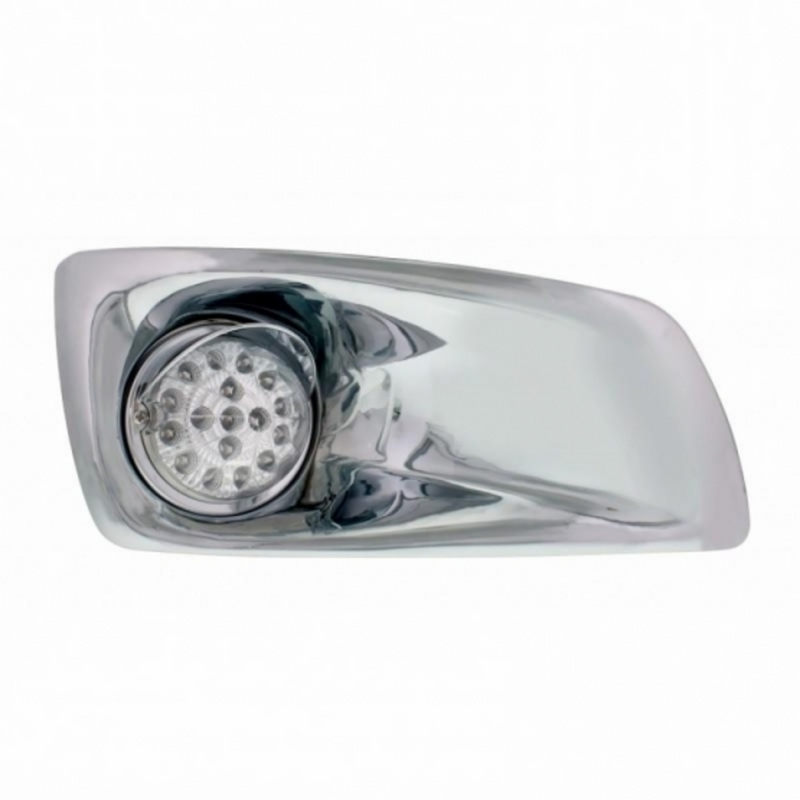 United Pacific Fog Light Cover With 17 Amber LED Hi/Lo Reflector Light & Visor For 2007-17 KW T660- Passenger-Clear Lens 42751