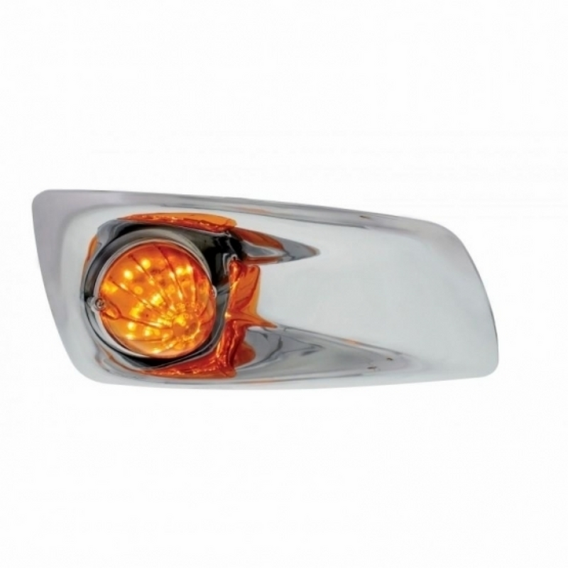 United Pacific Fog Light Cover With 19 LED Watermelon Light For 2007-17 KW T660 (Passenger) Amber LED/ Amber Lens 42752