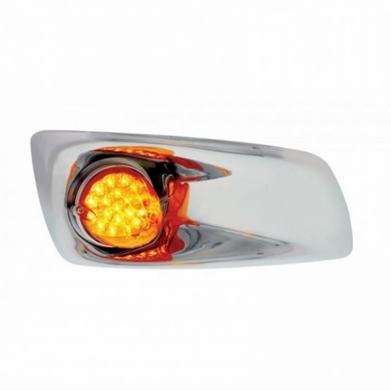 United Pacific Fog Light Cover With 19 LED Reflector Light For 2007-2017 KW T660 (Passenger) Amber LED/ Amber Lens 42756