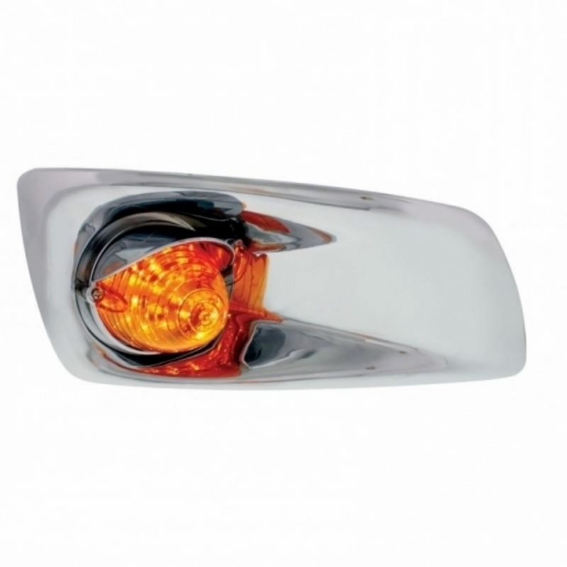 United Pacific Fog Light Cover With 19 LED Beehive Light & Visor For 2007-17 KW T660 (Passenger) Amber LED/ Amber Lens 42760