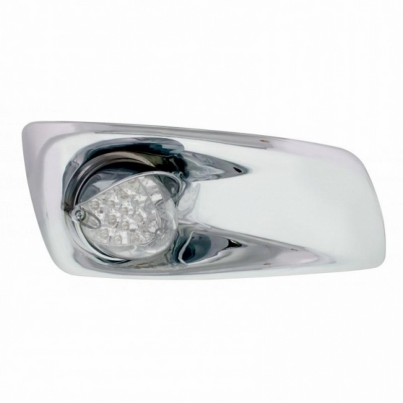 United Pacific Fog Light Cover With 19 LED Reflector Light & Visor For 2007-17 KW T660 (Passenger) Amber LED/ Clear Lens 42763