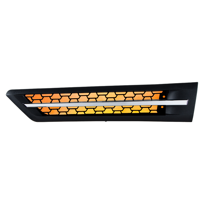 United Pacific Hood Air Intake Grille With Amber LED For 2018-2024 Freightliner Cascadia 126 Driver 42863
