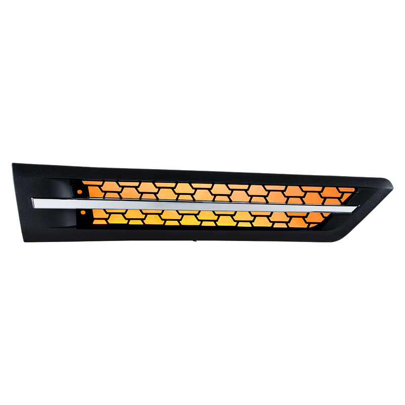 United Pacific Hood Air Intake Grille With Amber LED For 2018-2024 Freightliner Cascadia 126 Passenger 42864