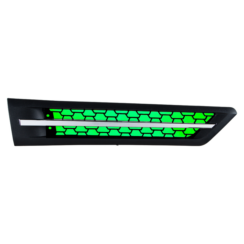 United Pacific Hood Air Intake Grille With Green LED For 2018-2024 Freightliner Cascadia 126 Passenger 42868