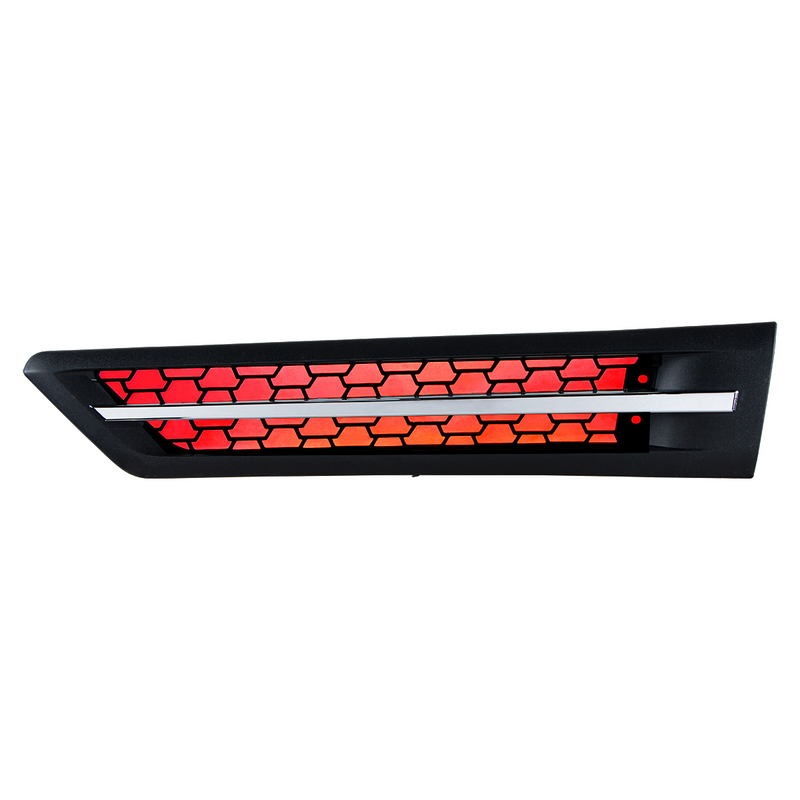 United Pacific Hood Air Intake Grille With Red LED For 2018-2024 Freightliner Cascadia 126 Driver 42869