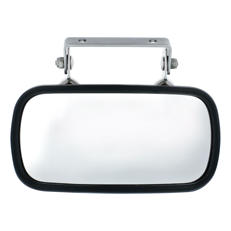 United Pacific Rectangular 430 Stainless Steel Over Door Convex Mirror With Mounting Bracket 43001