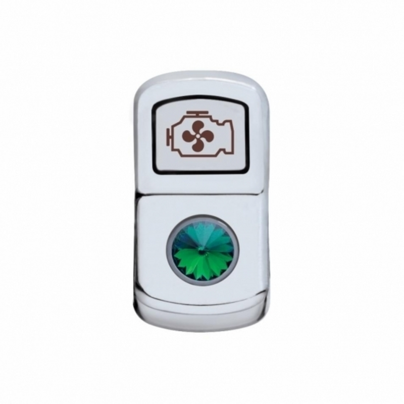 United Pacific "Engine Fan" Rocker Switch Cover With Green Crystal 45085