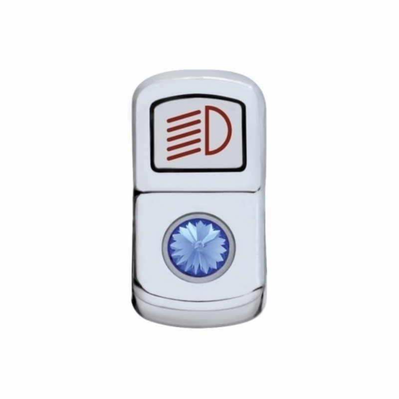United Pacific "Headlight" Rocker Switch Cover With Blue Crystal 45131