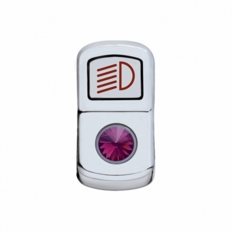 United Pacific "Headlight" Rocker Switch Cover With Purple Crystal 45134
