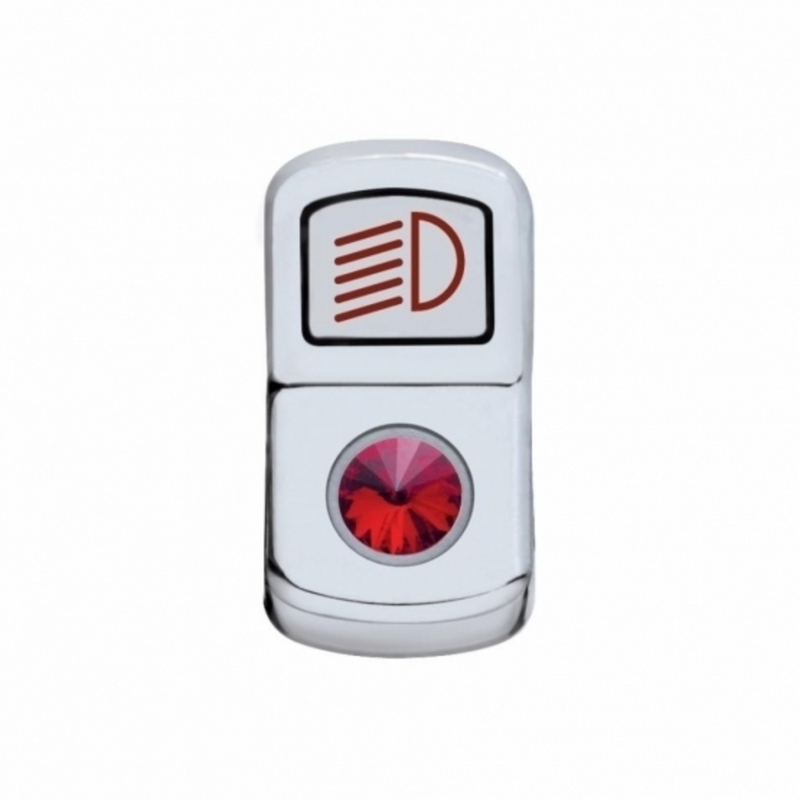 United Pacific "Headlight" Rocker Switch Cover With Red Crystal 45135