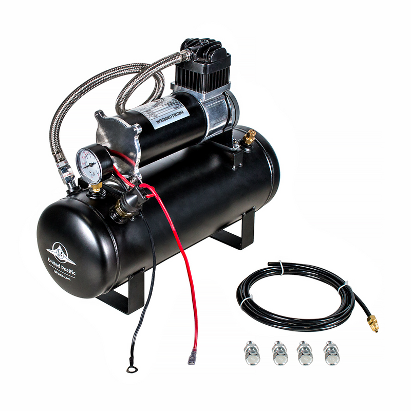 United Pacific Heavy Duty 12V 150 PSI Air Compressor & Tank Kit Competition Series 46154