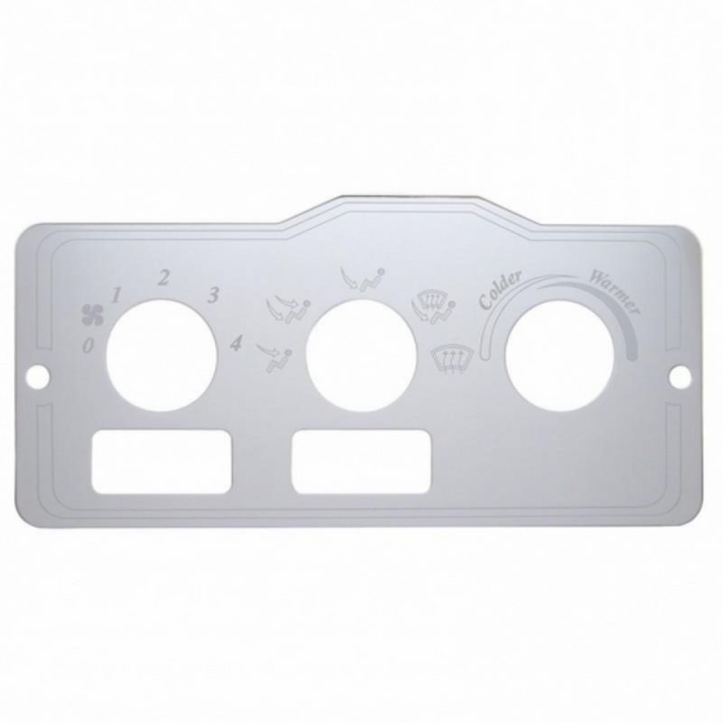 Peterbilt Stainless A/C Control Plate 2 Square Openings 47999