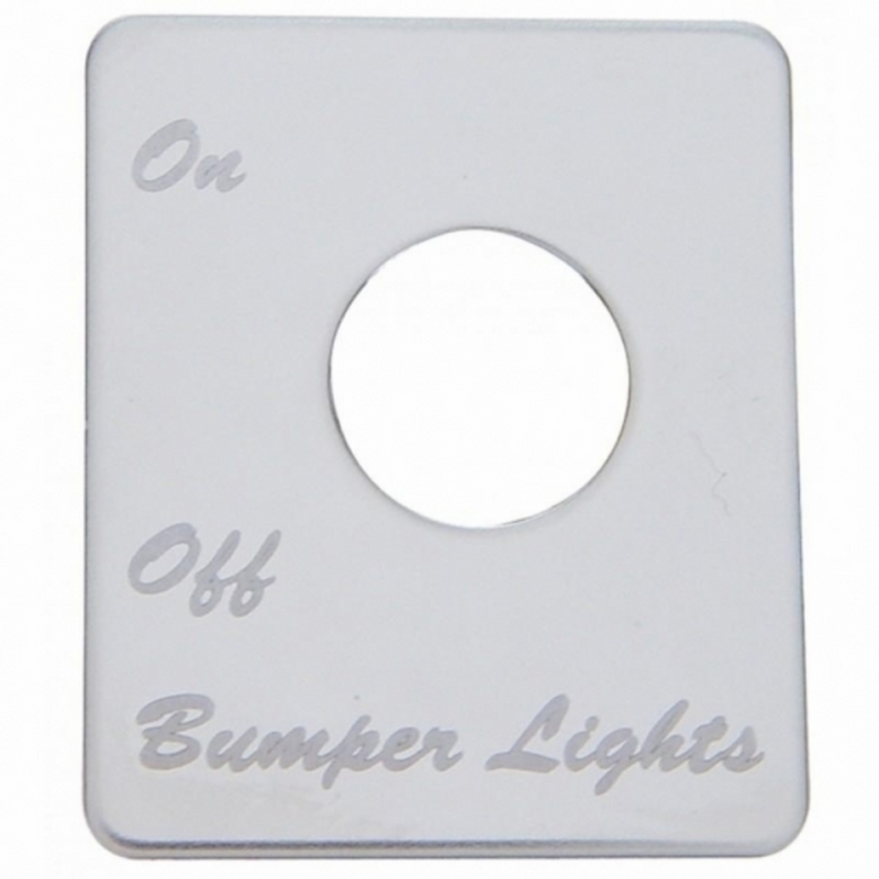 United Pacific Stainless Steel Switch Name Plate For Peterbilt Bumper Light 48411