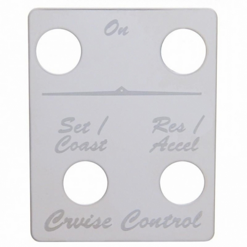 United Pacific Stainless Steel Switch Name Plate For Peterbilt Cruise Control (4 Switches) 48419