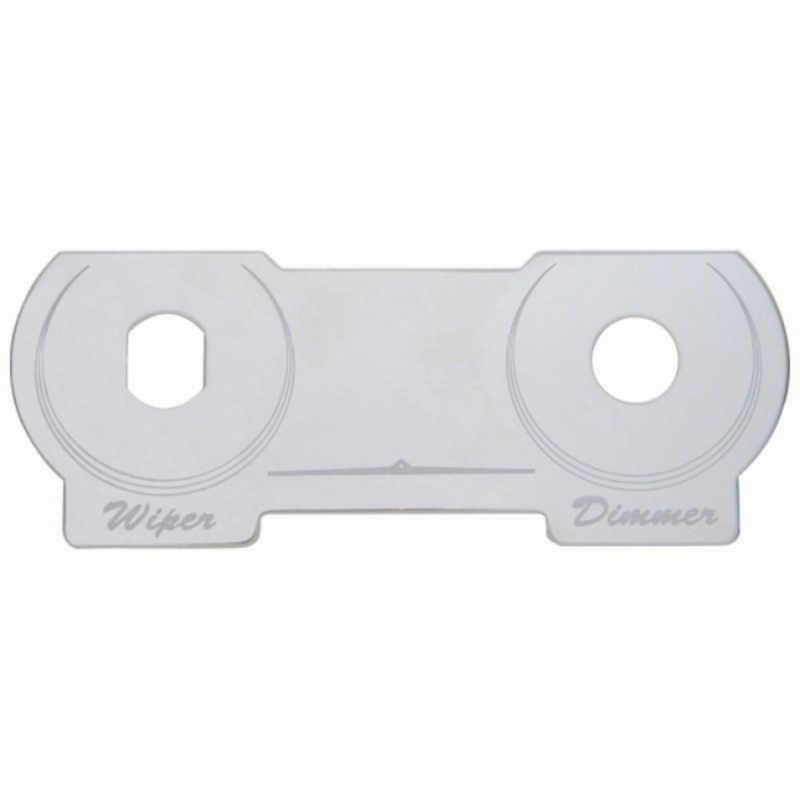 United Pacific Stainless Steel Switch Name Plate For Peterbilt Dimmer & Wiper 48424