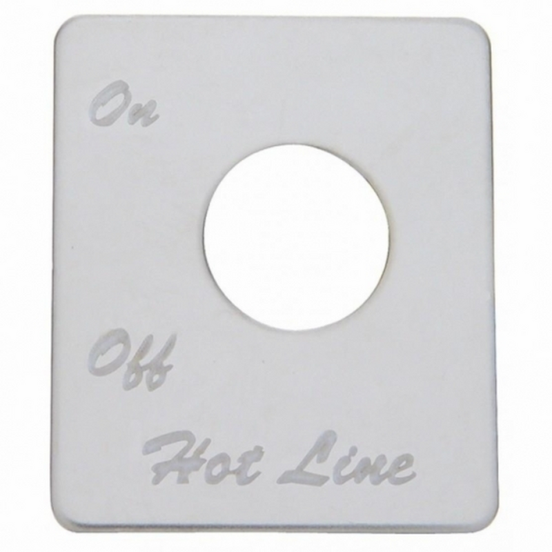 United Pacific Stainless Steel Switch Name Plate For Peterbilt Fuel Hot Line 48438