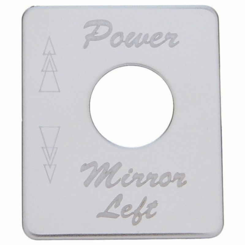 United Pacific Stainless Steel Switch Name Plate For Peterbilt Power Mirror (Left) 48456