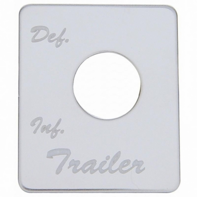 United Pacific Stainless Steel Switch Name Plate For Peterbilt Trailer Air Suspension 48469