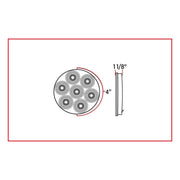 Trux Accessories 4" Economy Red Stop, Turn & Tail LED with Grote Light Harness (8 Diodes)