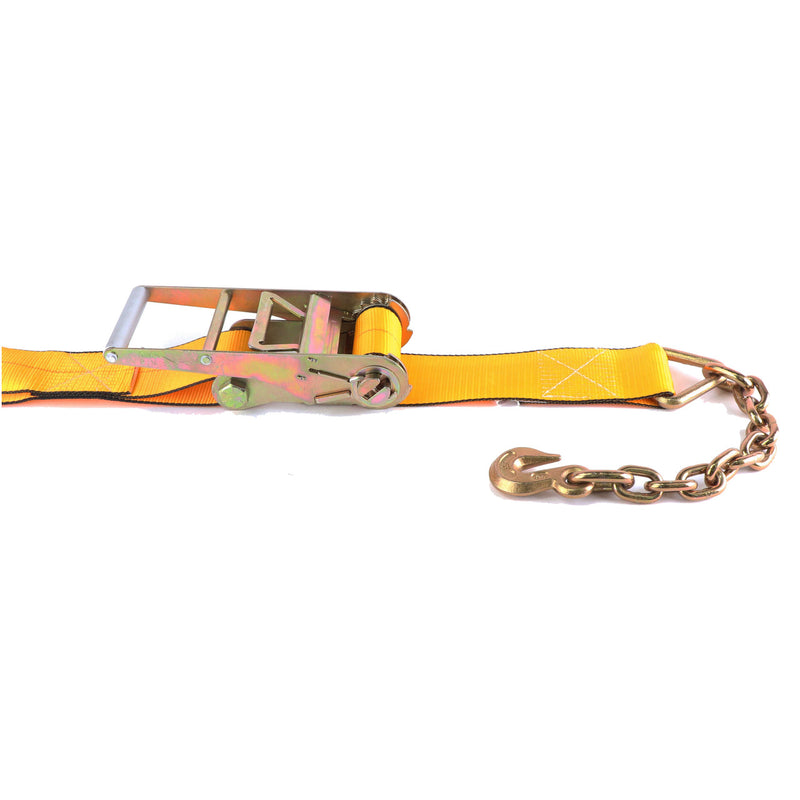 Kinedyne 30' x 4" Ratchet Strap with Chain Anchors 593040
