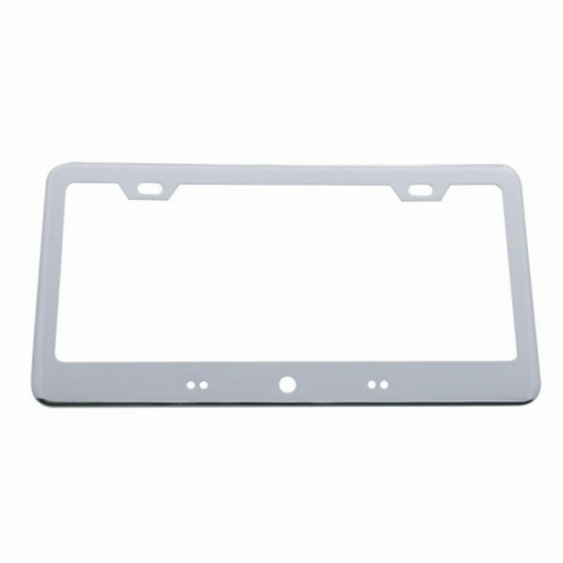 United Pacific License Plate Frame With Bottom Mount LED Light Bar Cutout Chrome (Bulk) 50015B