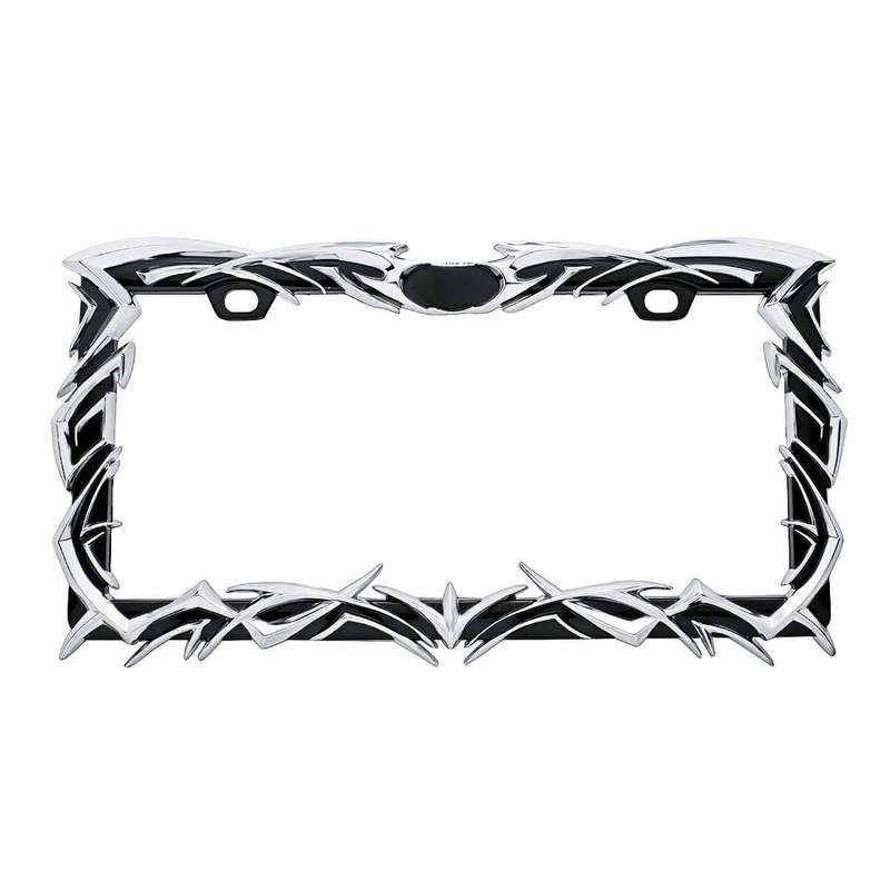 United Pacific Tribal Flame License Plate Frame Chrome 50033