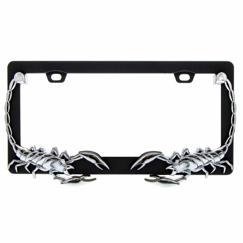 United Pacific Scorpion License Plate Frame Chrome 50034