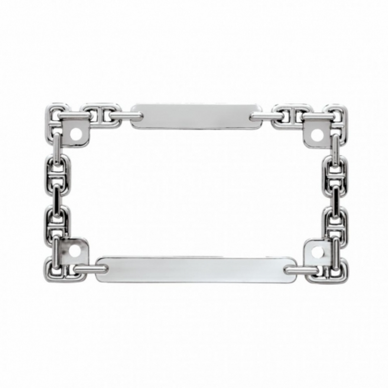 United Pacific Chrome Chain Motorcycle License Plate Frame 50076