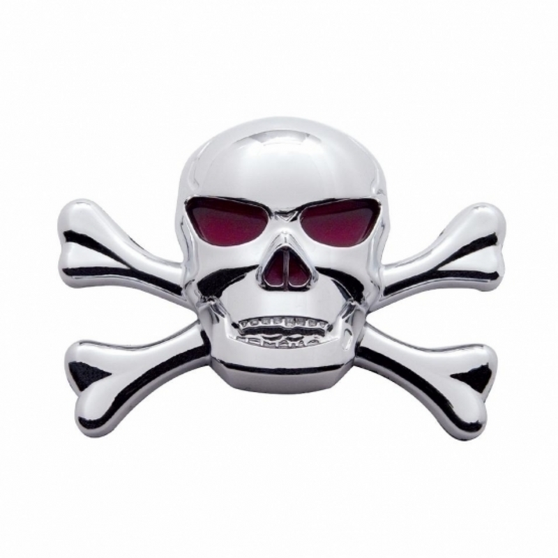 United Pacific Chrome Skull Accent With Crossbones 50100
