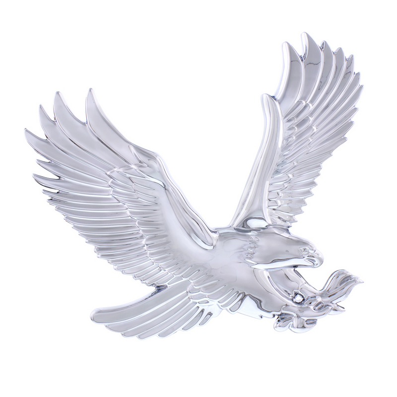 United Pacific Chrome Plastic 3D Eagle Accent Face Right 50110