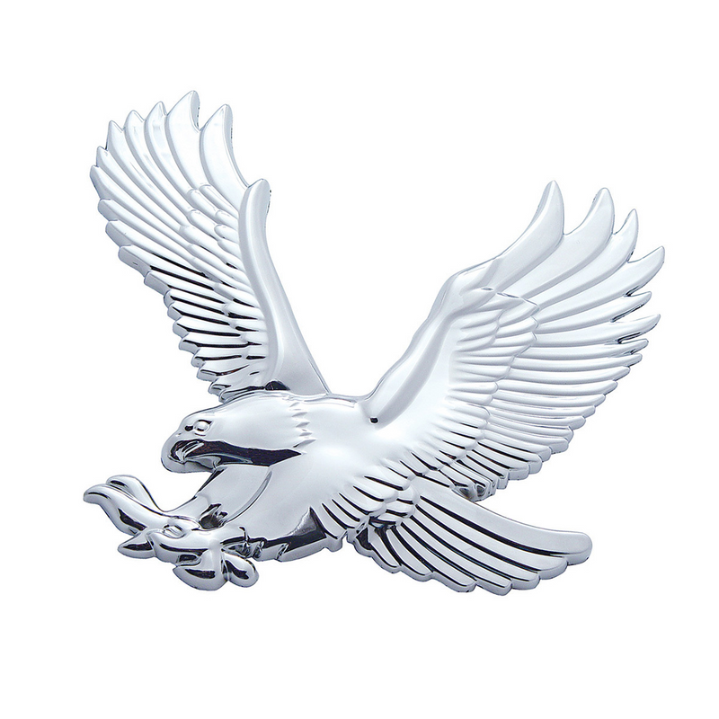 United Pacific Chrome Plastic 3D Eagle Accent Face Left 50111