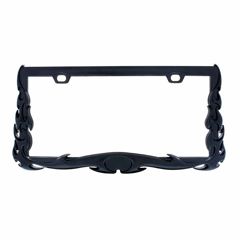United Pacific Flame License Plate Frame Black 50117