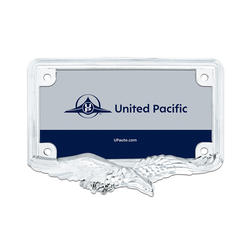 United Pacific Eagle Motorcycle License Plate Frame Chrome 50118