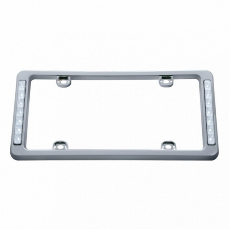 United Pacific 14 LED Chrome License Plate Frame White LED/Clear Lens 50121